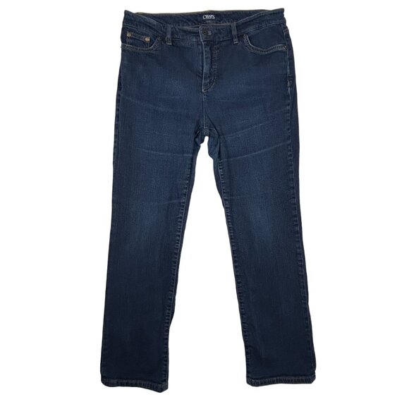 Chaps Jeans Womens 10 (30x28) Daniella‎ Curvy Fit Straight Blue Stretch Denim - Picture 1 of 14